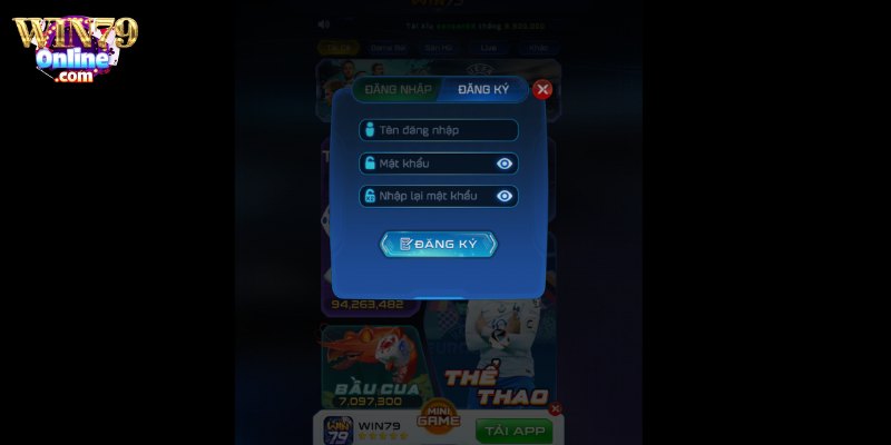 Đăng ký tài khoản Win79