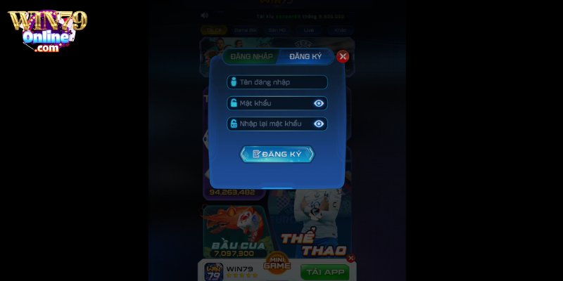 Hướng dẫn chi tiết 3 bước đăng ký tài khoản Win79