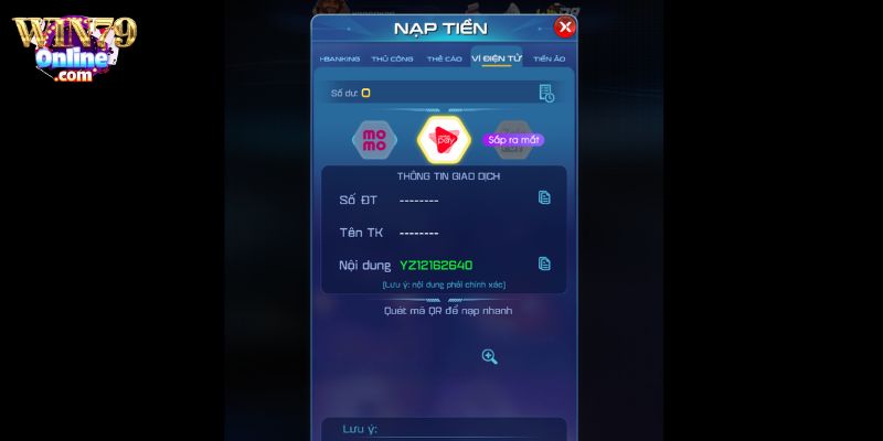 Nạp tiền Win79